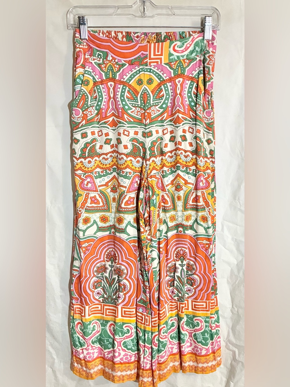 Haute Hippie Wide Leg Pants Sz XS Multi Color Pull On Stretch Festival Coachella